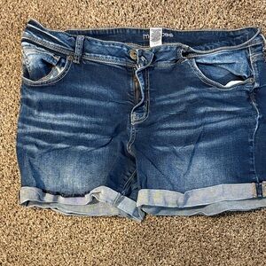 Maurices Dark Blue Denim Shorts